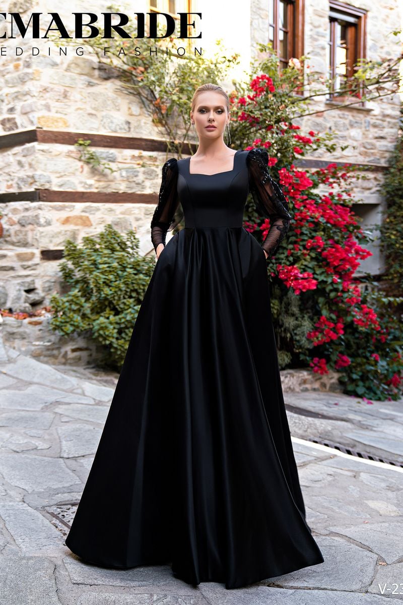 Best Long A-line V-neck Sleeveless Tulle Prom Dress with Slit – BIZTUNNEL