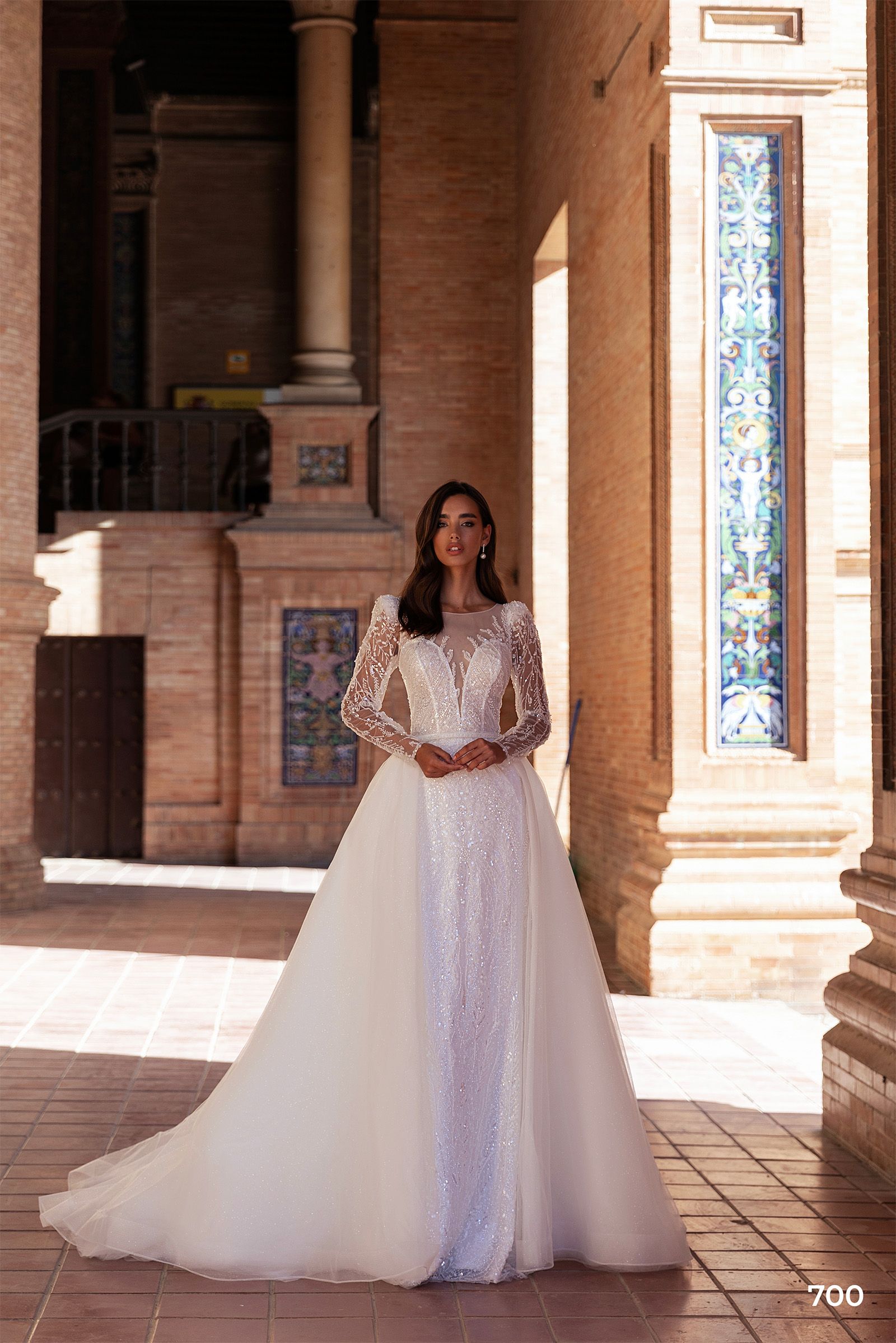 EYRE Short Wedding Dress with Overskirt