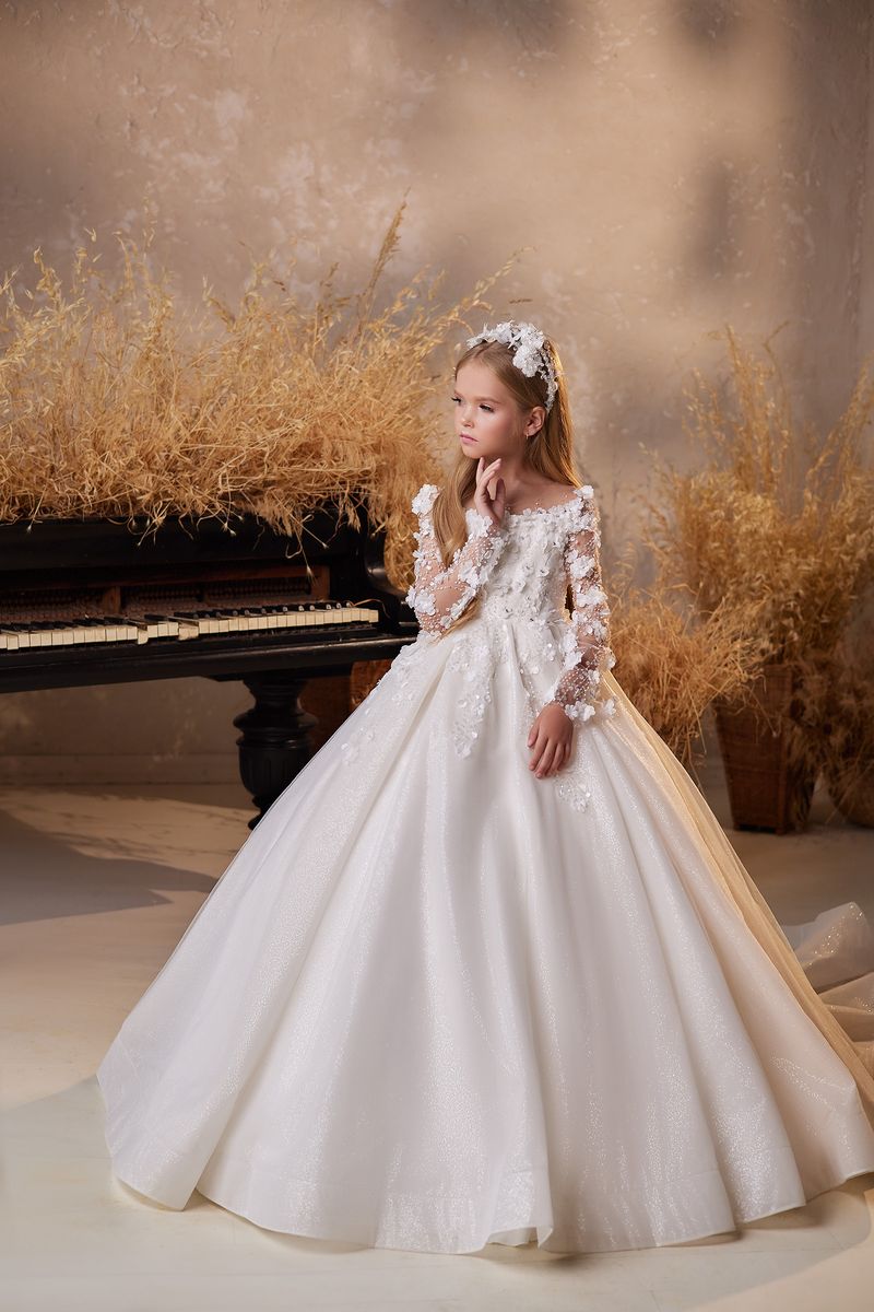 Flower Girl Dresses Lace Backless Tulle Girl Dresses - WHITE / 11 | Wedding  dresses for kids, Wedding dresses for girls, Girls dresses