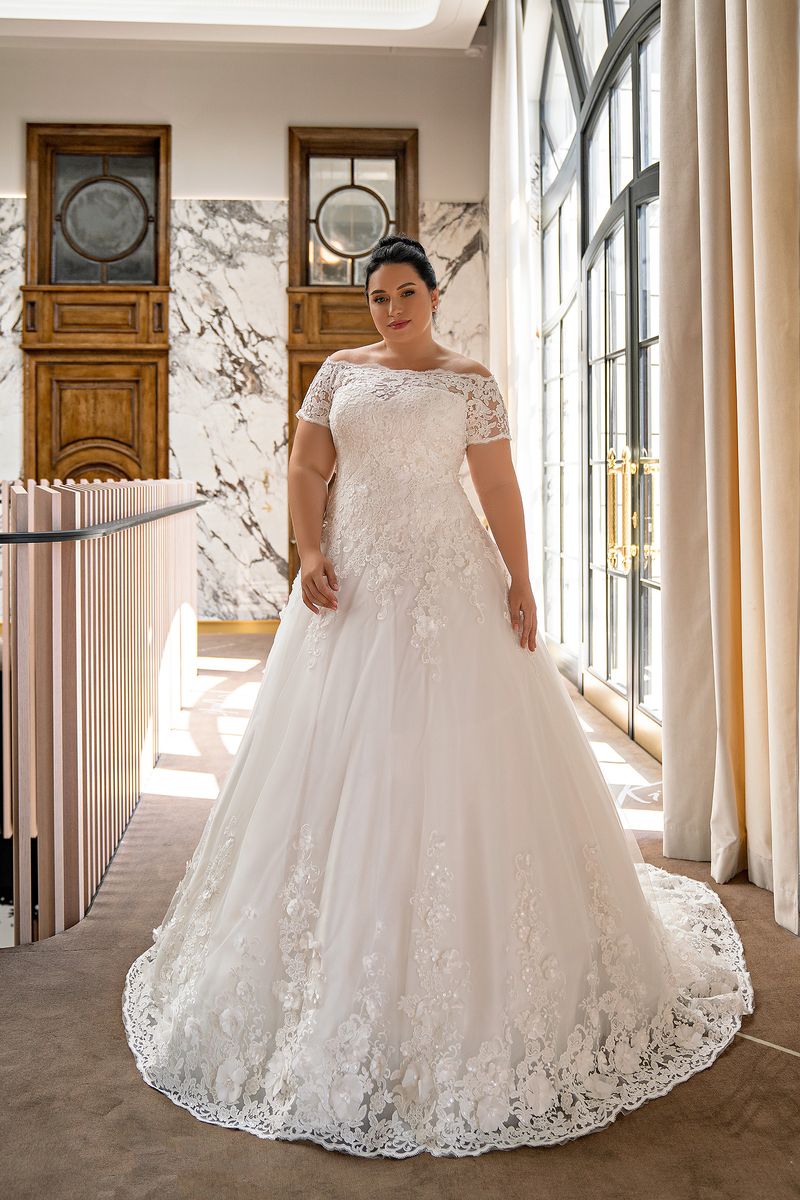 Plus Size Off The Shoulder Wedding Dress Ideas | Angelica Bridal