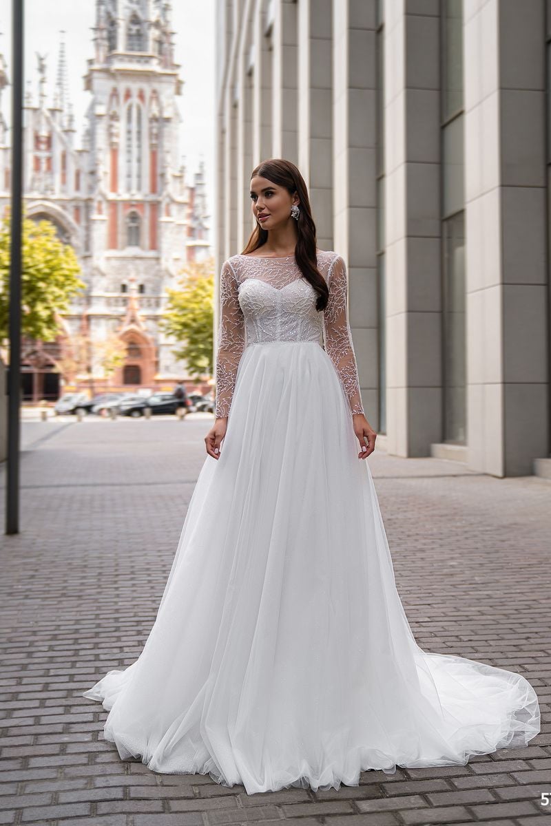 This romantic princess wedding dress crafted in Chantilly lace